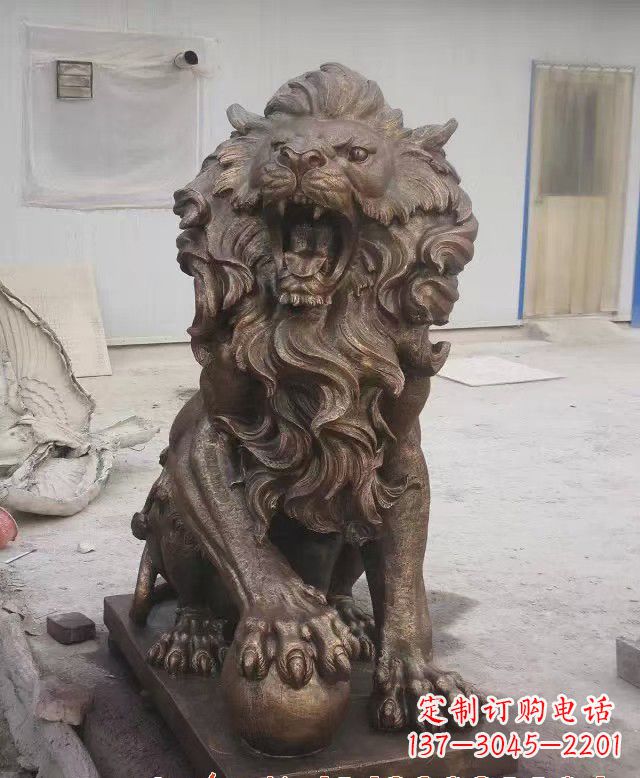 运城大理石西洋狮子石雕