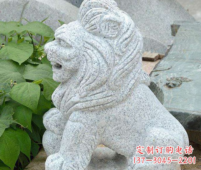 运城大理石小型狮子石雕