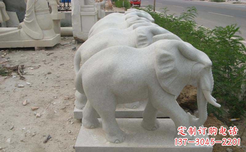 运城大理石小象公园动物石雕