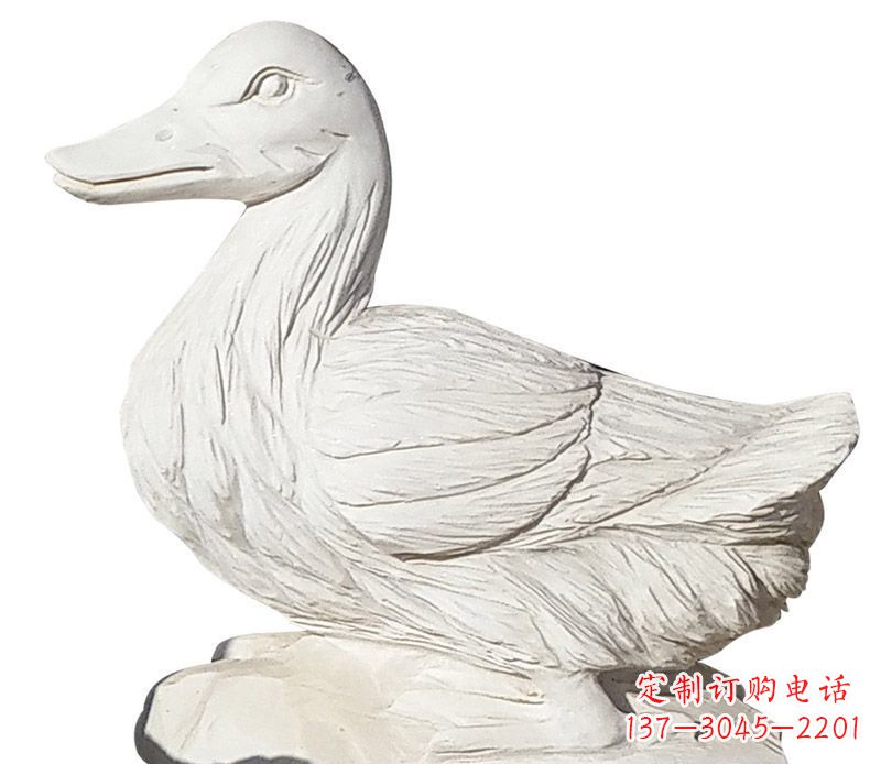 运城大理石鸭子公园动物石雕