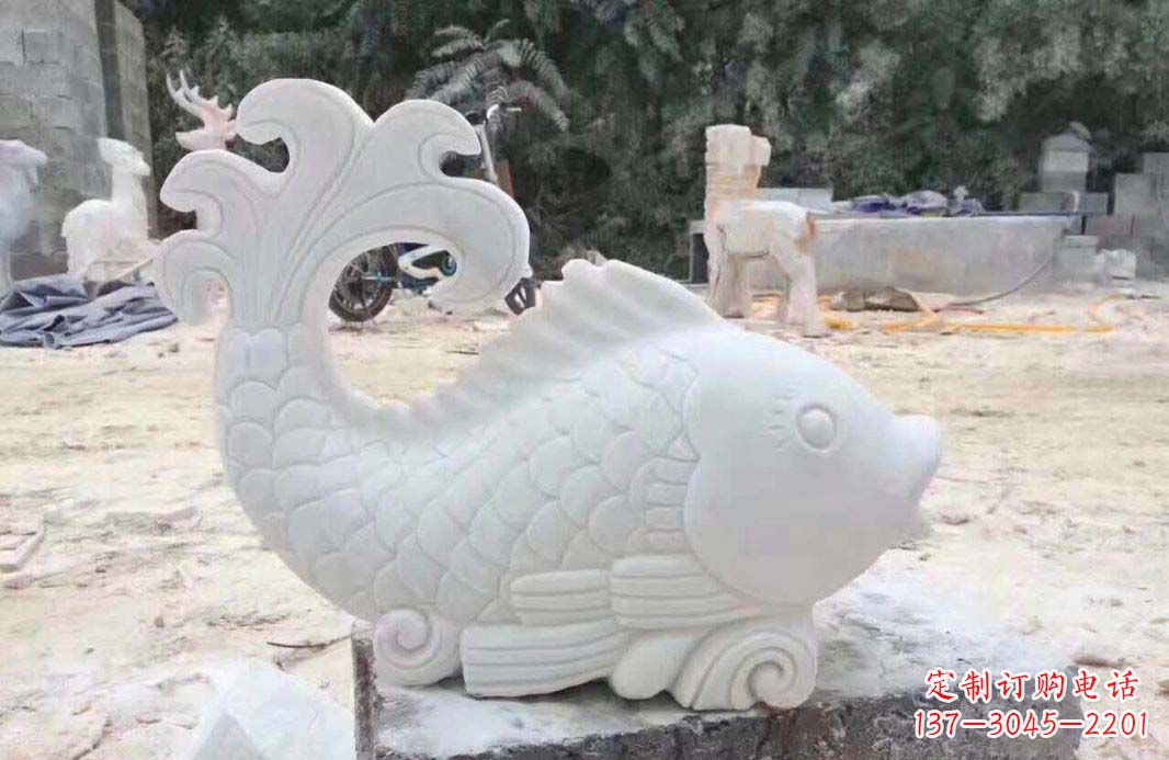 运城大理石鱼喷泉雕塑