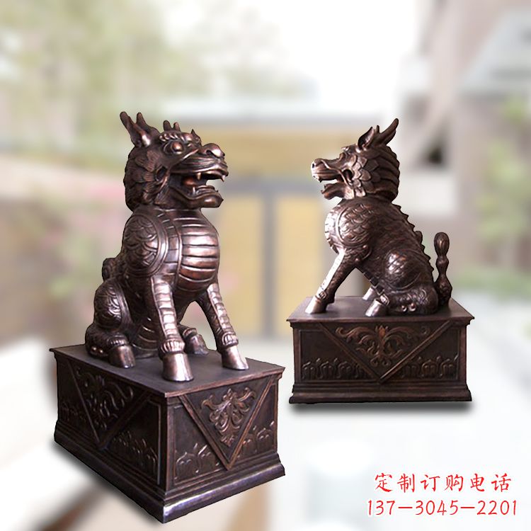 运城大门神兽麒麟铜雕