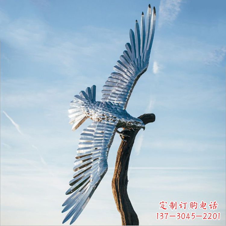 运城大鹏展翅老鹰不锈钢雕塑