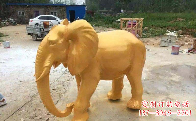运城大象玻璃钢仿铜动物雕塑