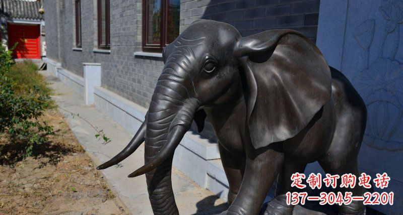 运城大象动物铜雕 (2)