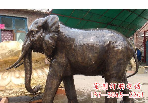 运城大象公园动物铜雕