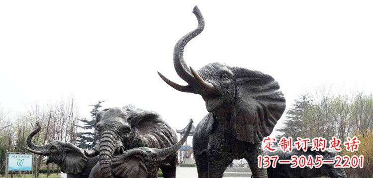 运城大象群铜雕景观