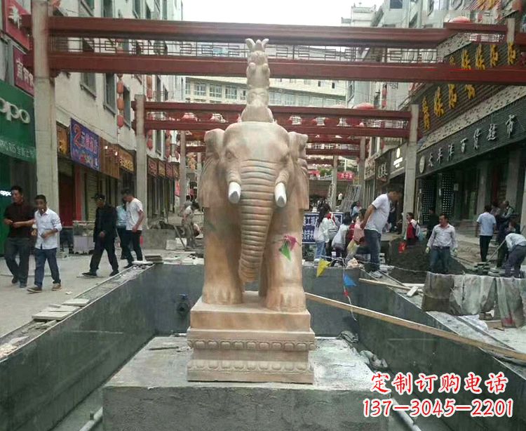 运城优雅活泼的大象石材雕塑