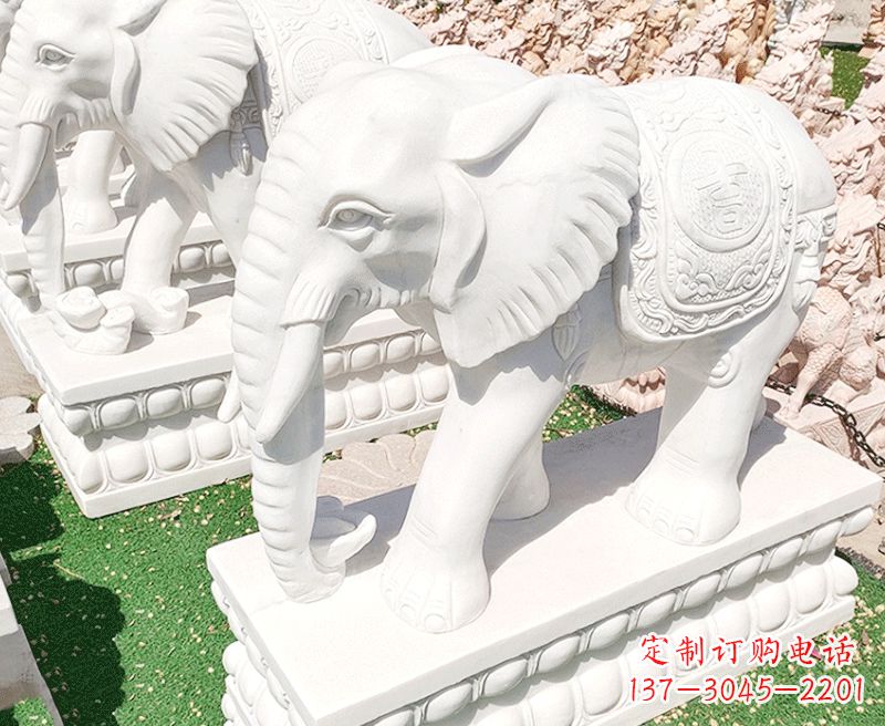 运城精美工艺 大象石雕雕塑