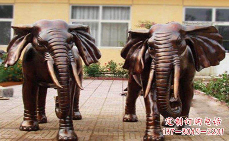 运城大象铜雕广场动物雕塑 (2)