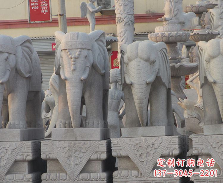 运城大象石柱雕塑