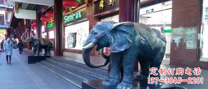 运城大象铜雕企业门口动物雕塑