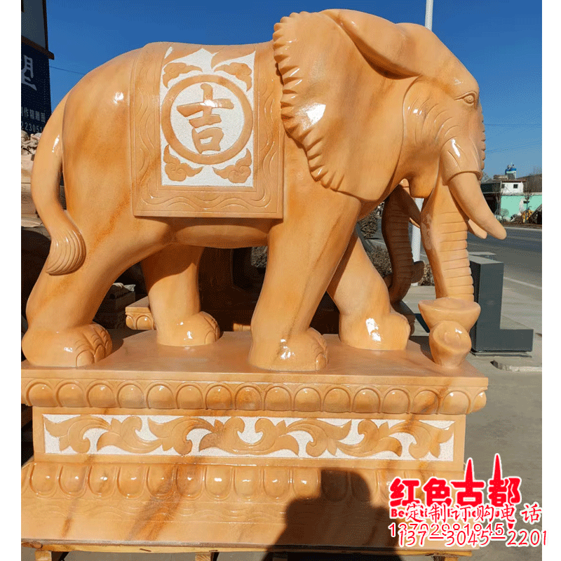 运城大象头影背墙石雕