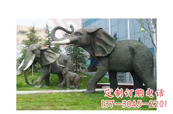 运城大象一家三口铜雕