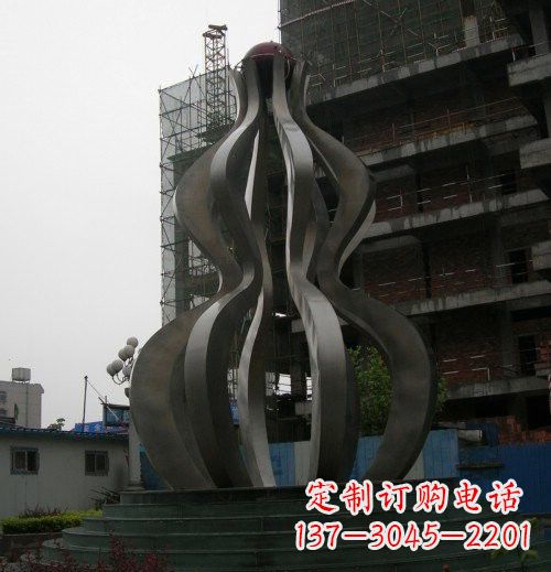 运城大型不锈钢抽象葫芦雕塑