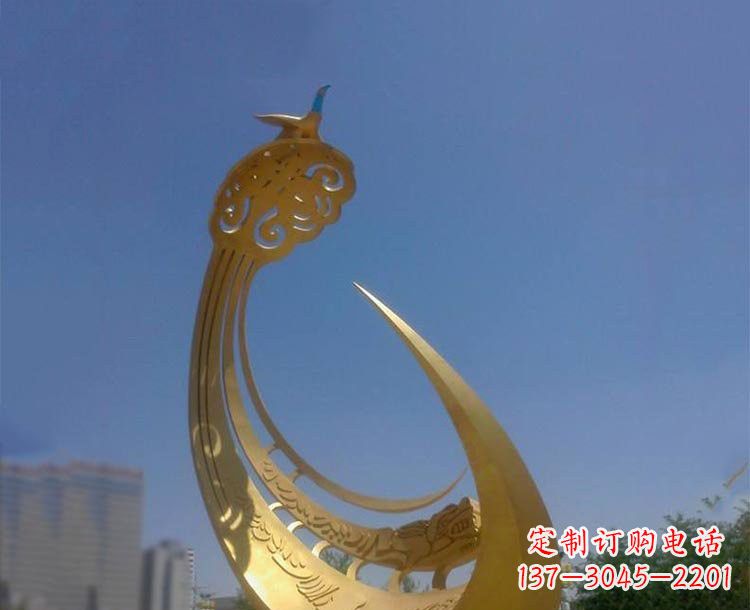 运城大型不锈钢创意凤凰雕塑