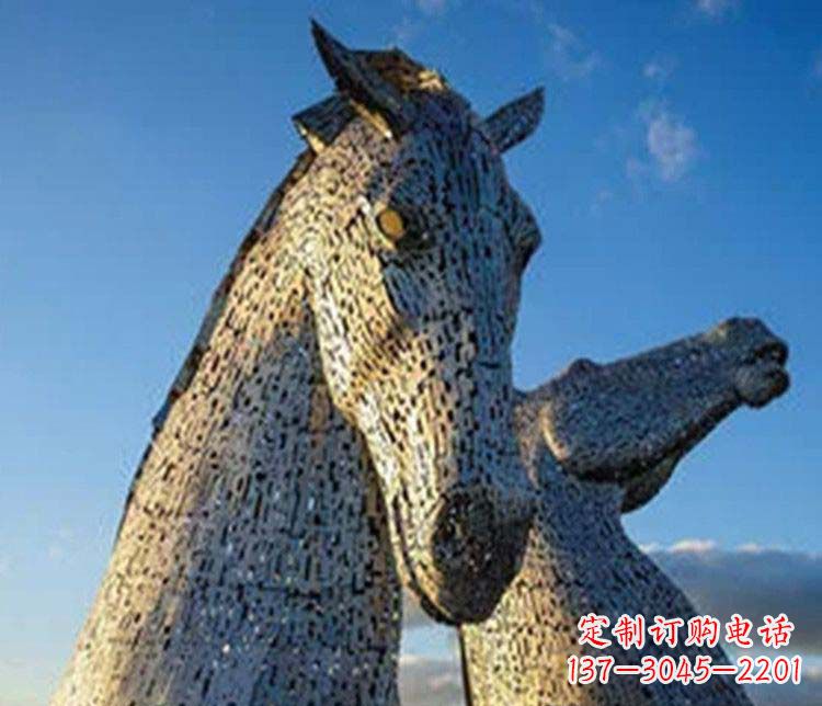 运城大型不锈钢抽象马雕塑