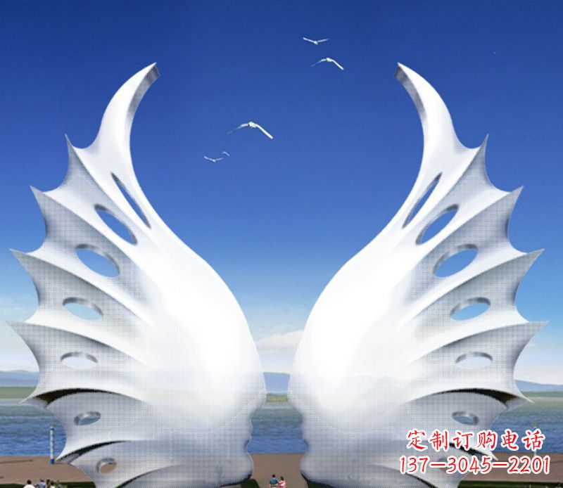 运城大型翅膀雕塑不锈钢