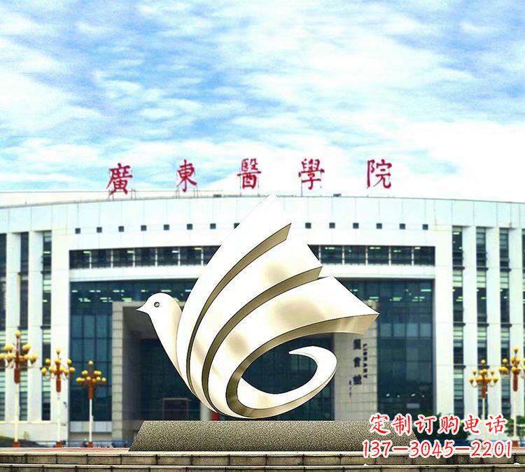 运城大型抽象和平鸽校园雕塑