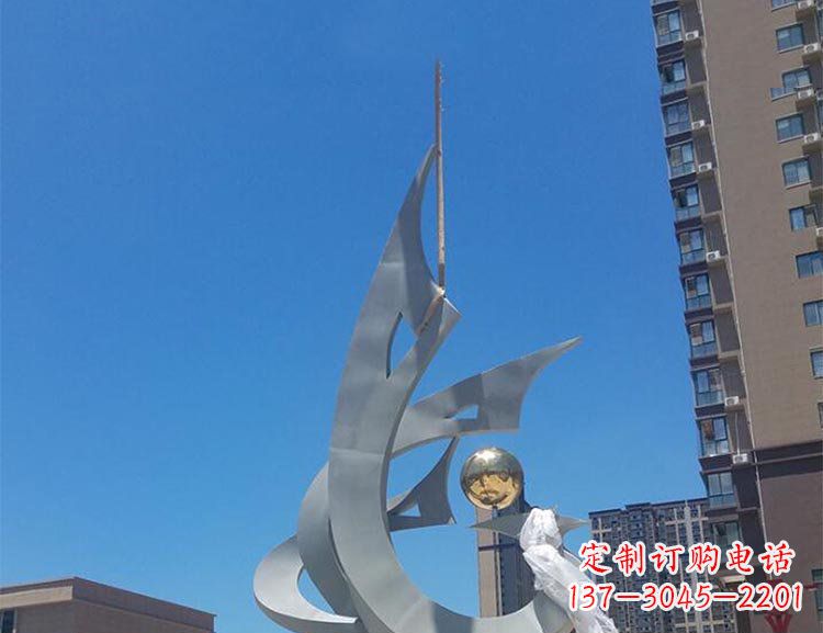 运城大型创意景观凤凰广场景观不锈钢雕塑