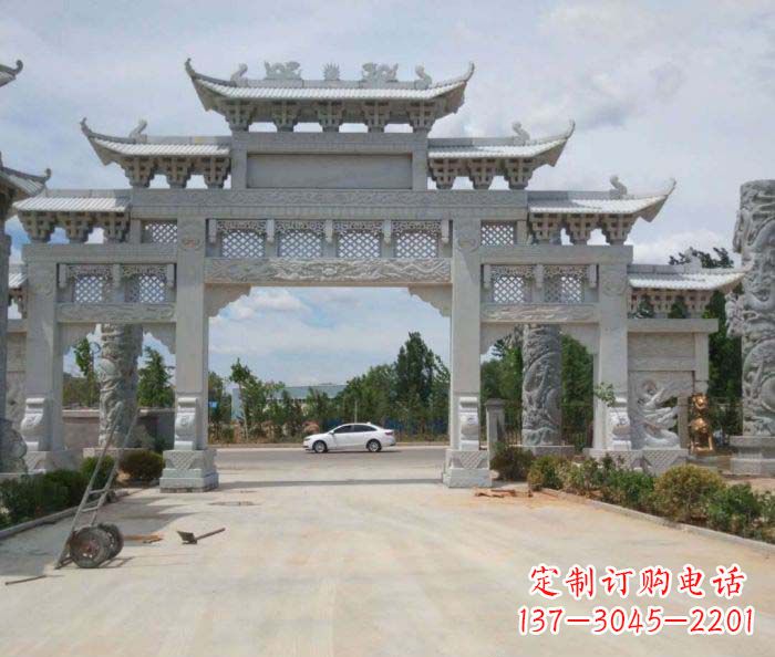 运城大型村口牌坊石雕