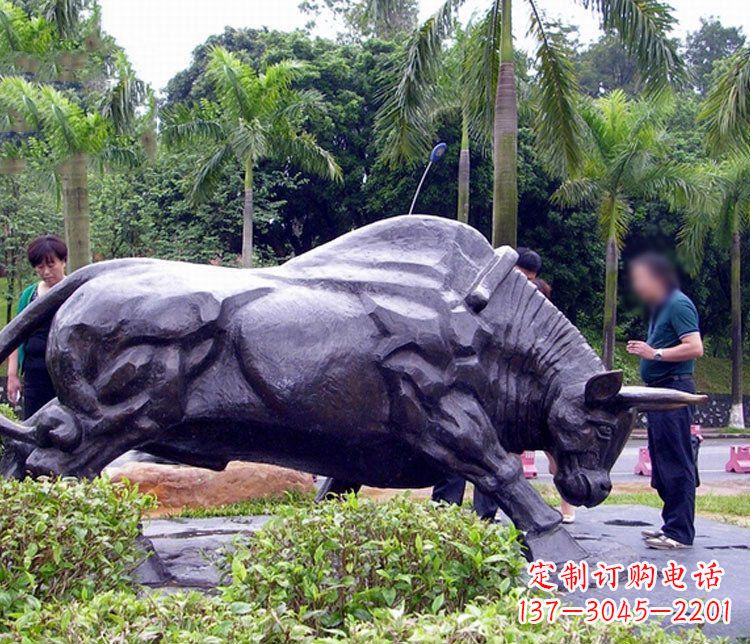 运城大型公园动物牛铜雕塑