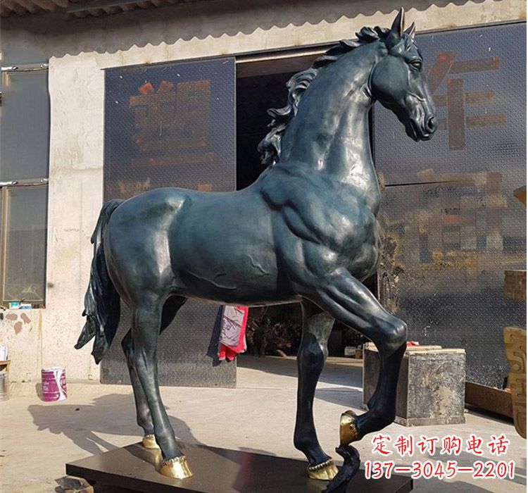 运城大型公园铸铜马雕塑