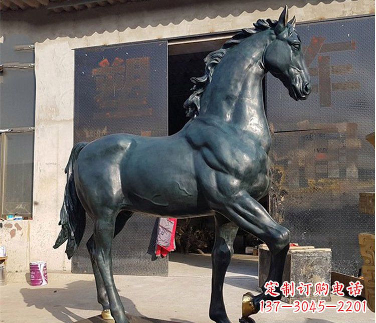 运城大型公园铸铜马雕塑 (2)