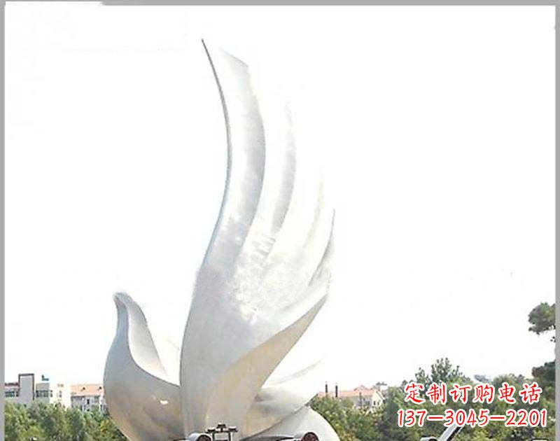 运城大型广场不锈钢和平鸽雕塑