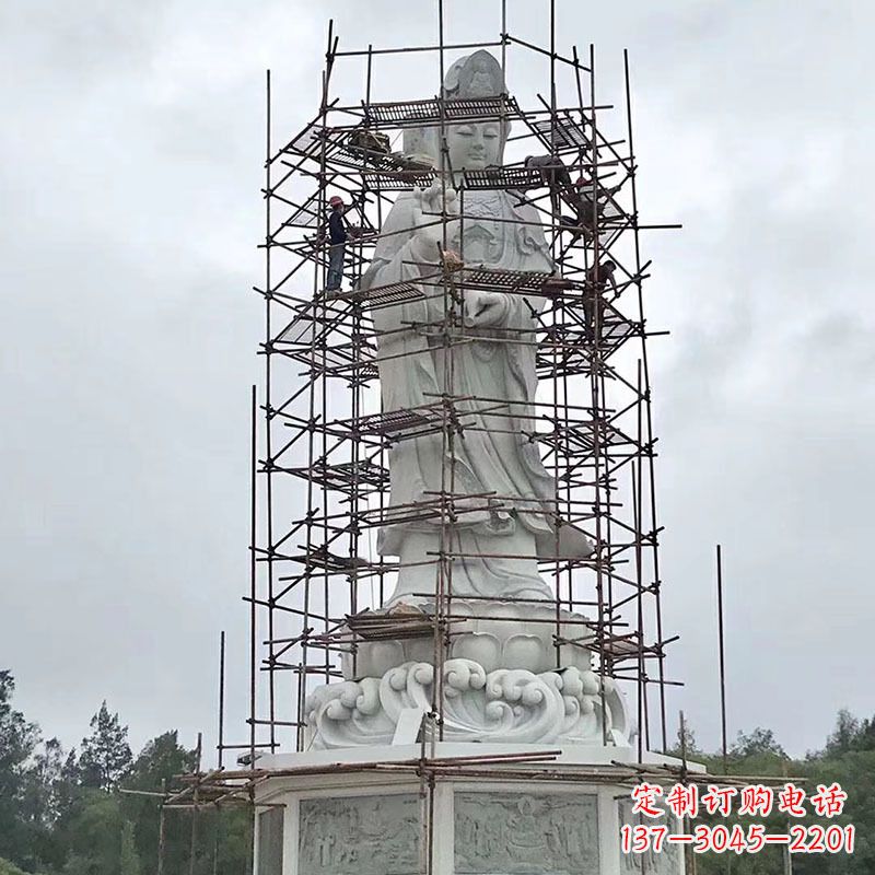 运城大型汉白玉观音菩萨石雕