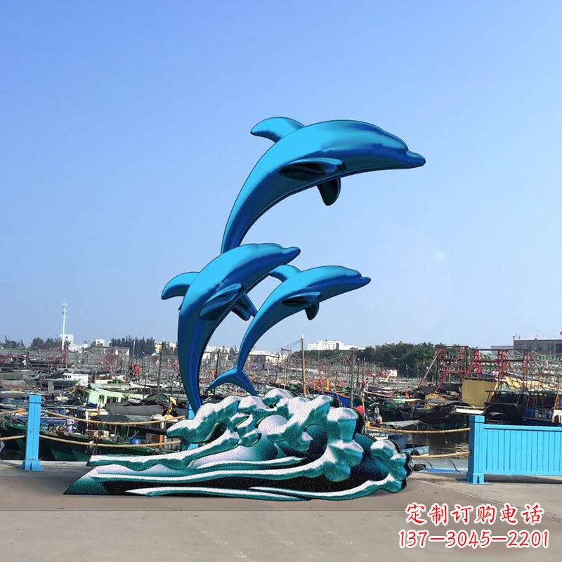 运城大型海豚玻璃钢景观雕塑