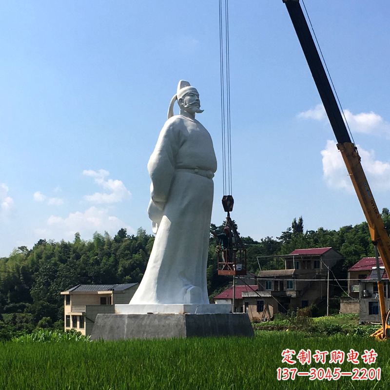 运城大型汉白玉诗仙李白石雕像-景区公园历史文化名人雕塑