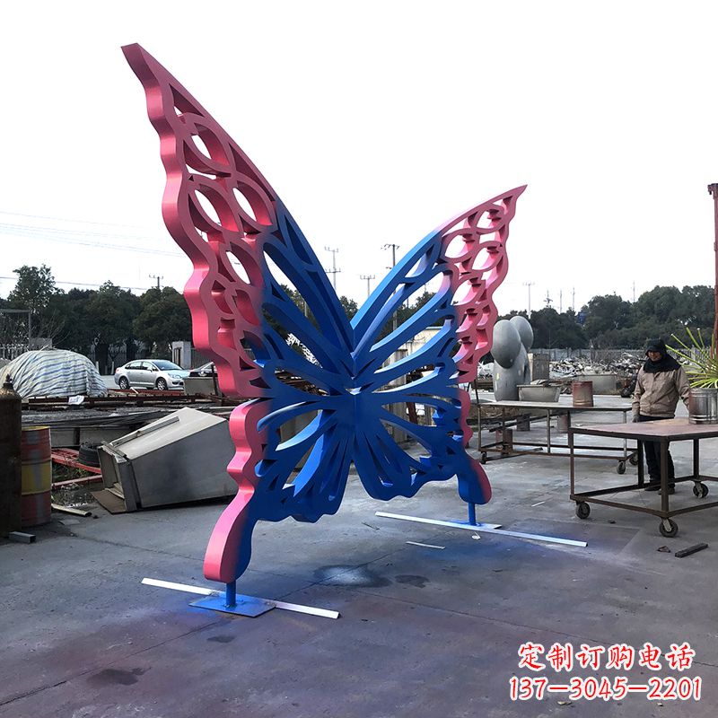 运城大型蝴蝶不锈钢喷漆雕塑