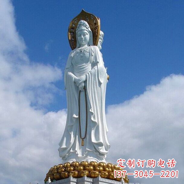 运城大型景区景点三面观音石雕佛像