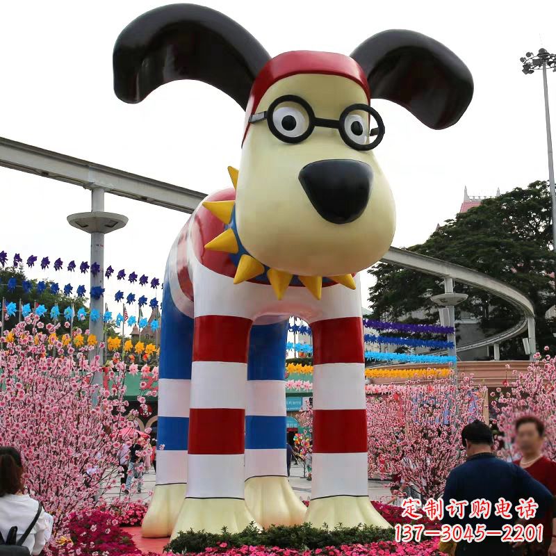 运城大型卡通狗雕塑-商场广场动物景观美陈