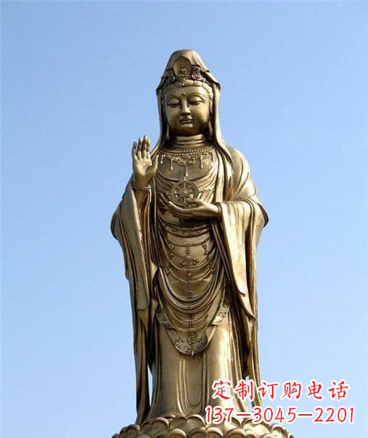 运城大型立式观音铜雕