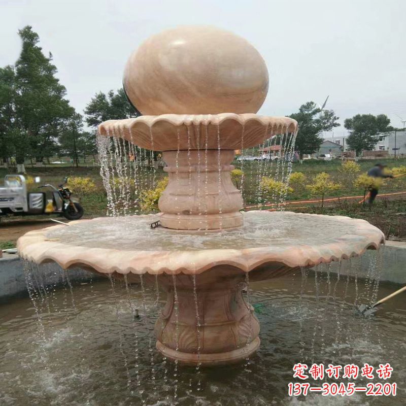 运城大型石材风水球-公园园林水景喷泉雕塑