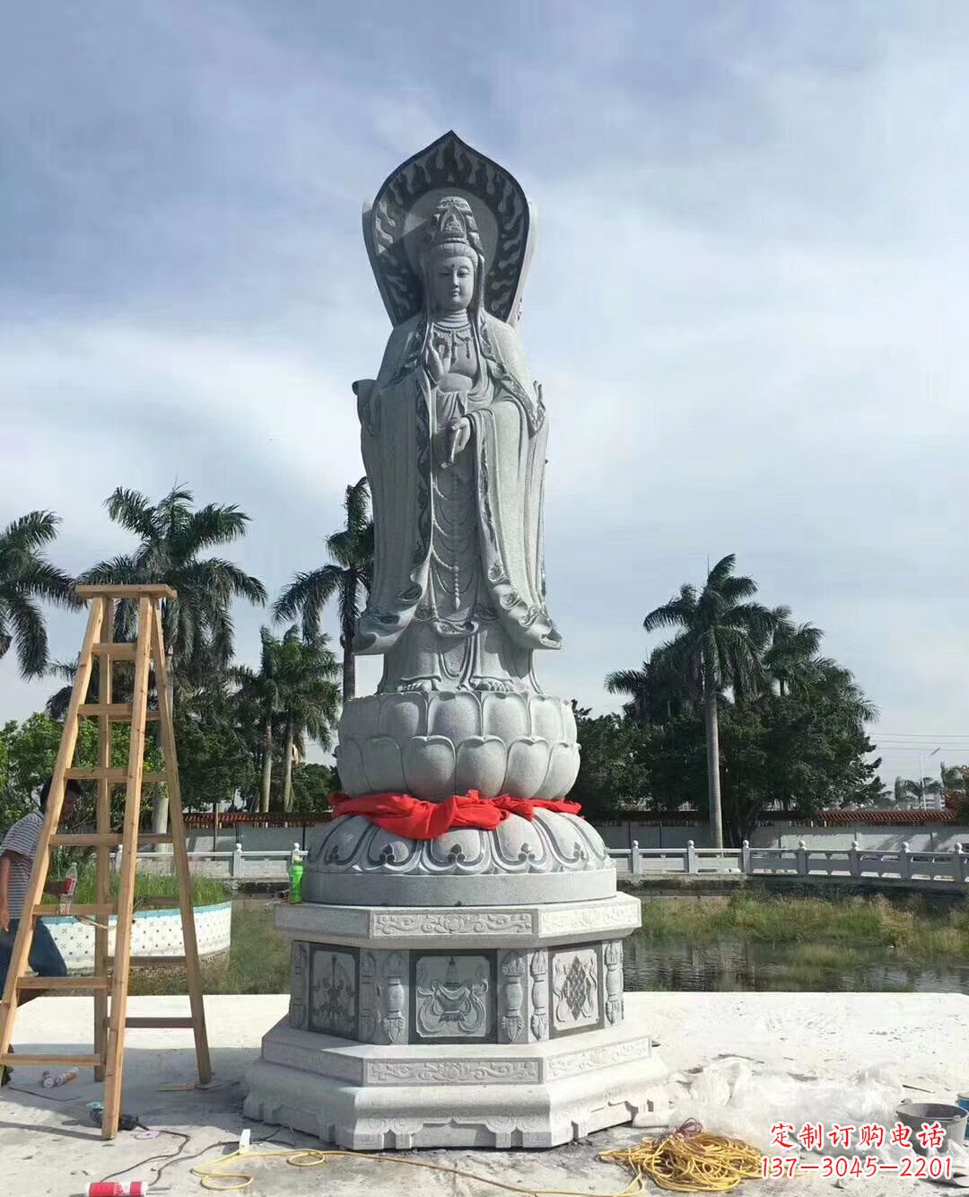运城大型石雕观音广场景观雕塑户外摆件