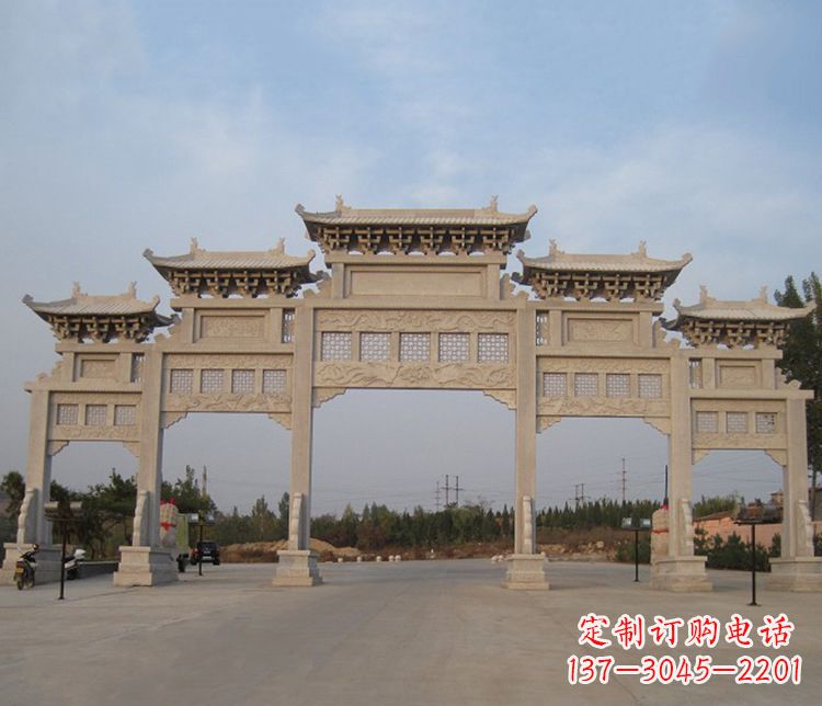 运城大型五门牌坊石雕