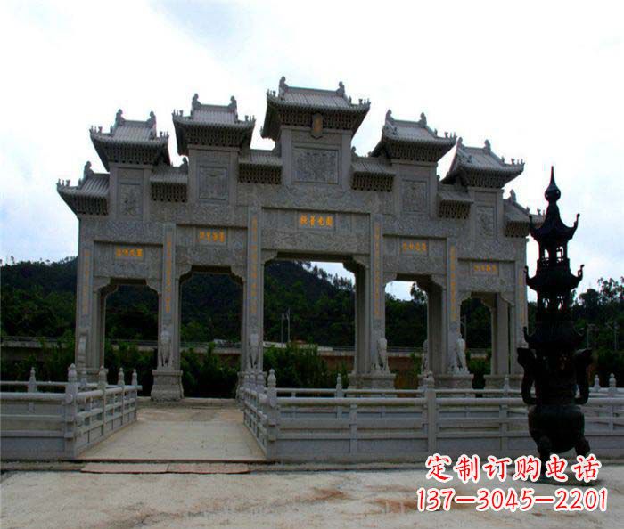 运城大型五门石雕牌坊