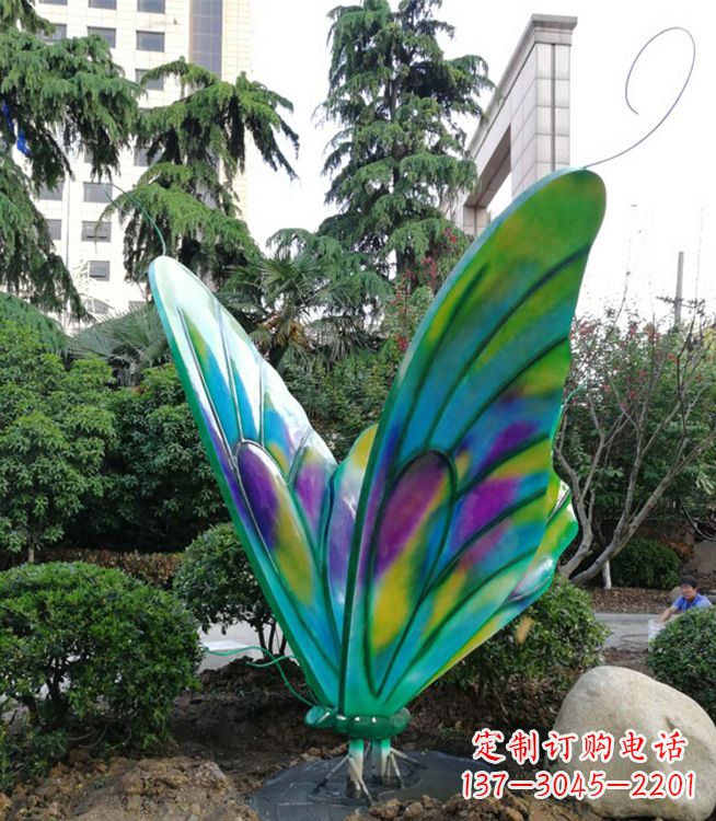运城大型小区园林彩绘仿真蝴蝶摆件