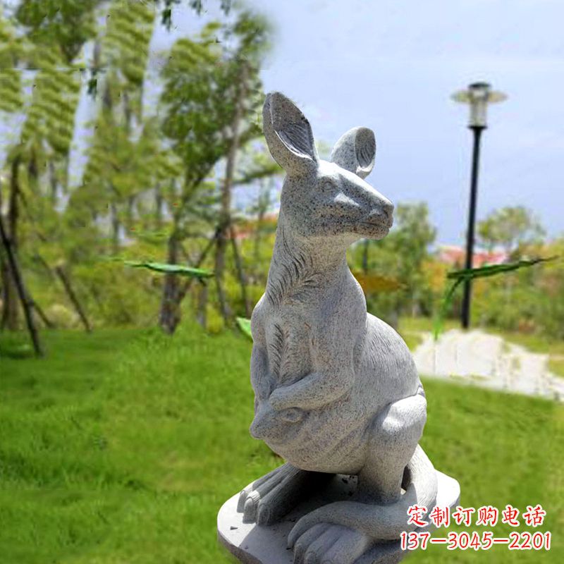运城袋鼠园林石雕摆件