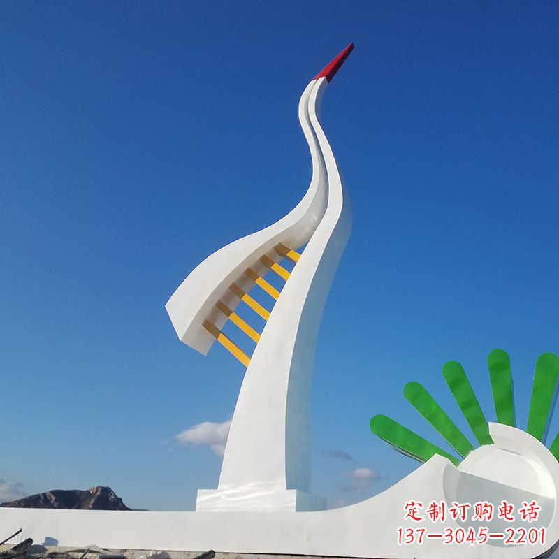 运城丹顶鹤的雕塑抽象