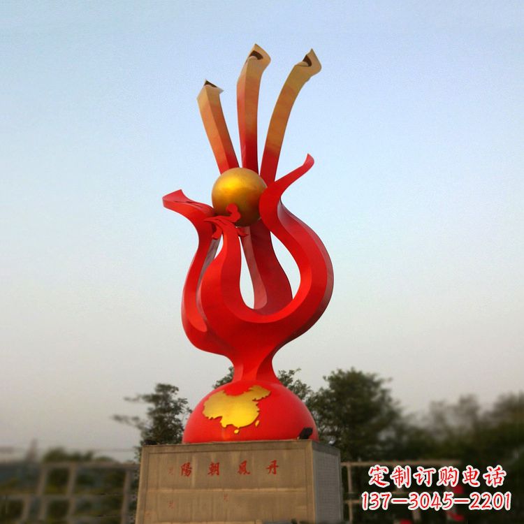 运城丹凤朝阳不锈钢凤凰雕塑-公园神兽标识景观雕塑