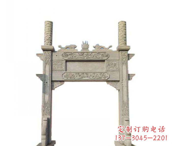 运城单门村口牌坊石雕