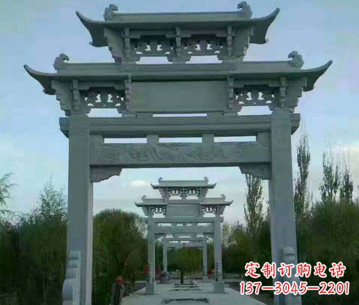 运城单门大理石牌坊