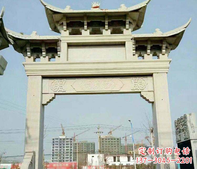 运城单门道路牌坊石雕