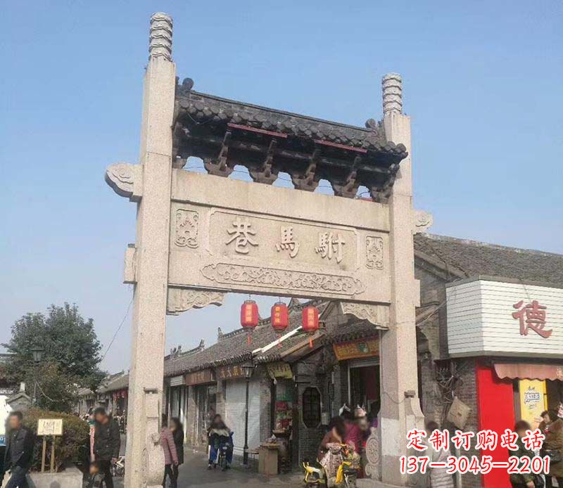 运城单门石牌坊石雕_1