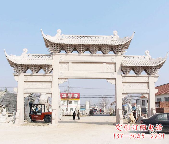 运城道路三门石牌坊石雕 (2)