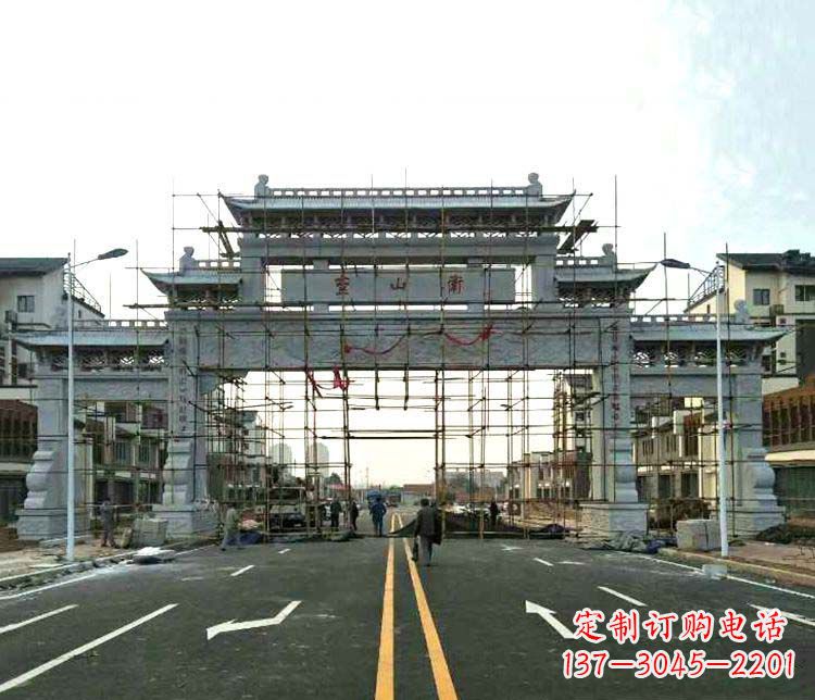 运城道路三门石牌坊石雕